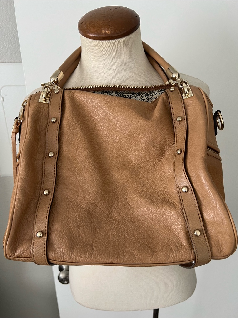 Rebecca Minkoff Cupid Tan Shoulder Bag with Gold Hardware